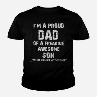 Proud Dad Father's Day Gift From A Son To Dad Youth T-shirt | Crazezy