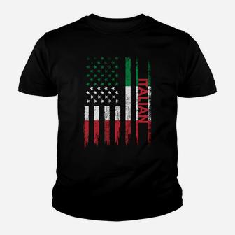 Proud Italian American Flag Italy Usa Sweatshirt Youth T-shirt | Crazezy