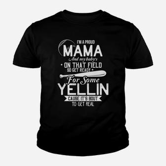 Proud Mama Baseball Funny Mom Of Baseball Player Gifts Youth T-shirt | Crazezy CA