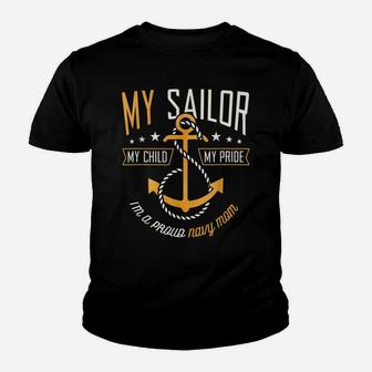 Proud Mom Navy Family Proud Navy Mother For Moms Of Sailors Youth T-shirt | Crazezy UK