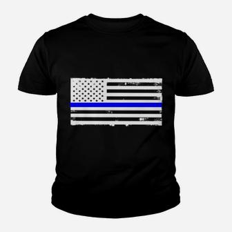 Proud Mom Of A Police Officer Mother Gift Sweatshirt Us Flag Youth T-shirt | Crazezy DE