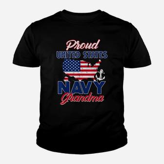 Proud Navy Grandma Us Flag Family S Army Military Youth T-shirt | Crazezy DE
