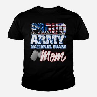 Proud Patriotic Army National Guard Mom Usa Flag Mothers Day Sweatshirt Youth T-shirt | Crazezy