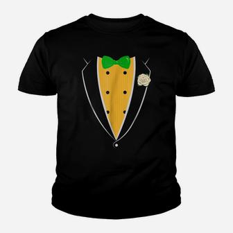 Purple Tuxedo With Green Bow Tie Funny Novelty T Shirt Youth T-shirt | Crazezy AU