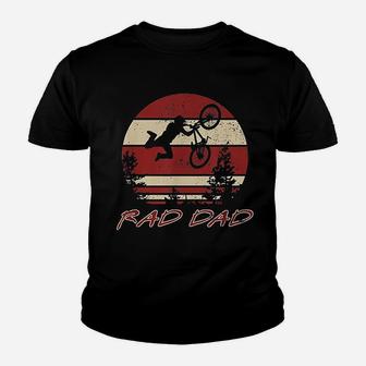 Rad Dad Racing Retro Vintage 80s Bmx Biking Distressed Youth T-shirt | Crazezy