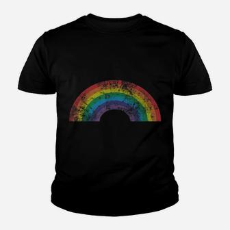 Rainbow Shirt Vintage Retro 80'S Style Gay Pride Gift Youth T-shirt | Crazezy