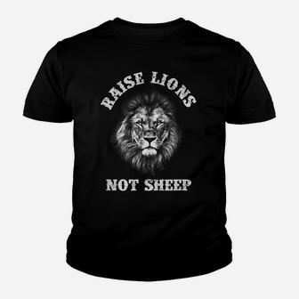 Raise Lions Not Sheep American Patriot Mens Patriotic Lion Youth T-shirt | Crazezy CA