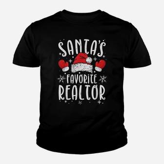 Real Estate Santa's Favorite Realtor Santas Favorite Ho Youth T-shirt | Crazezy