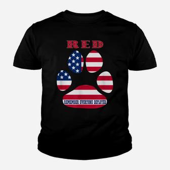 Red Friday Military Service Dogs Veteran Gift Idea Youth T-shirt | Crazezy