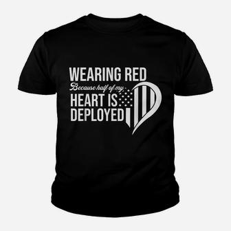 Red Friday Remember Everyone Deployed Soldier Husband Fiance Youth T-shirt | Crazezy
