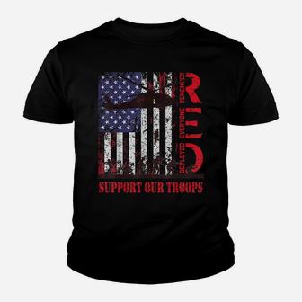 Red Friday Support Our Troops Us Flag Military Army Veteran Youth T-shirt | Crazezy DE