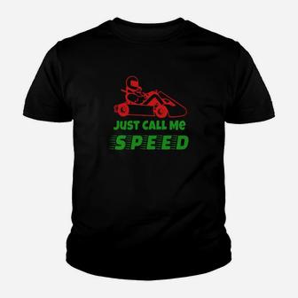 Red White Go Kart Driver Tshirt Speed Racing Fun Sport Gift Youth T-shirt | Crazezy