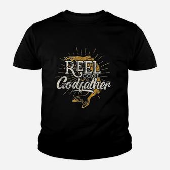 Reel Cool Godfather Fishing Graphic Saying Fish Lover Fun Youth T-shirt | Crazezy