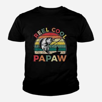 Reel Cool Papaw Vintage Bass Fishing Youth T-shirt | Crazezy