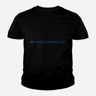 Retired Police Officer Thin Blue Line American Flag Police Sweatshirt Youth T-shirt | Crazezy DE
