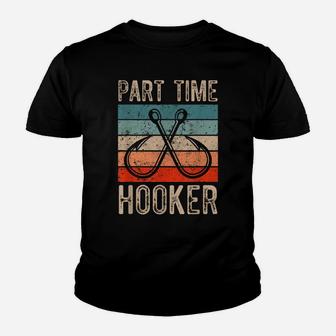 Retro Fishing Hooks Part Time Hooker Youth T-shirt | Crazezy UK