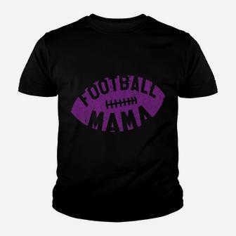 Retro Football Mama Purple Helmet Mom Gift Youth T-shirt | Crazezy UK