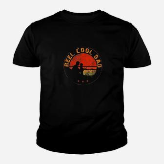 Retro Reel Cool Dad Fishing Daddy Vintage Fathers Day Gift Youth T-shirt | Crazezy CA