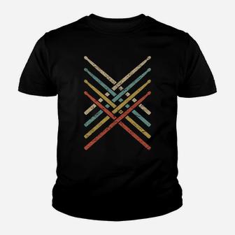 Retro Vintage Drummer Tshirt 70S 80S Distressed Drum Sticks Youth T-shirt | Crazezy