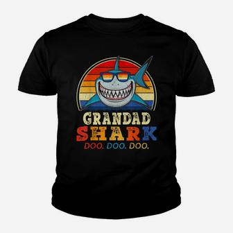 Retro Vintage Grandad Shark Doo Doo Birthday Gift Grandpa Youth T-shirt | Crazezy