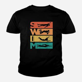 Retro Vintage Swimming Gift For Swimmers Youth T-shirt | Crazezy