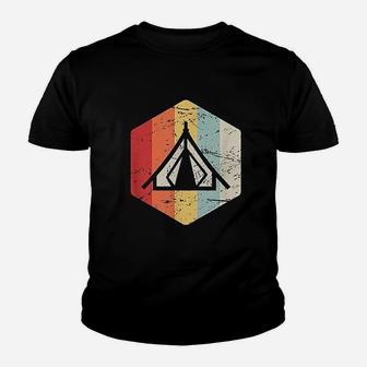 Retro Vintage Tent Outdoor Camping Gift For Nature Lovers Youth T-shirt | Crazezy UK