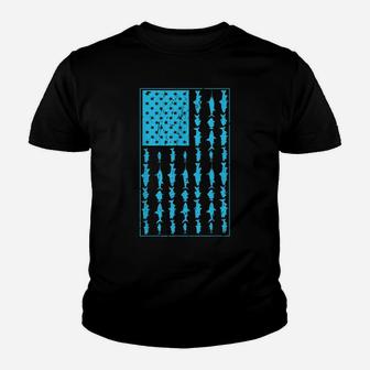 Saltwater Fishing Shirts Men American Flag Saltwaters Fish Youth T-shirt | Crazezy UK
