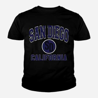 San Diego SD Varsity Style Navy Blue Print Youth T-shirt | Crazezy CA