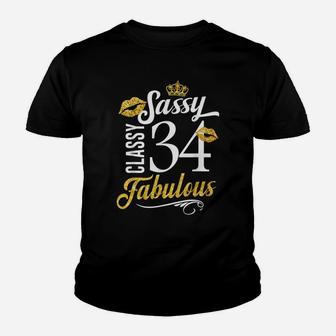 Sassy Classy 34 Happy Birthday To Me Fabulous Gift For Women Youth T-shirt | Crazezy AU