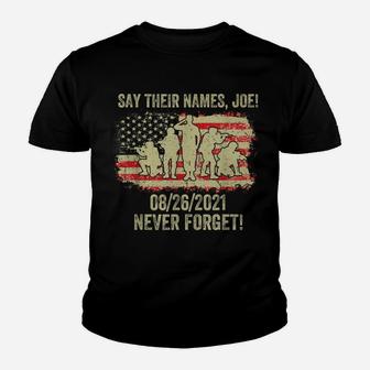Say Their Names Joe Names Of Fallen Soldiers 13 Heroes Youth T-shirt | Crazezy