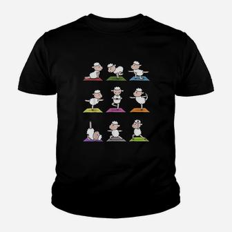 Sheep Yoga Funny Cute Sheeps In Yoga Poses Youth T-shirt | Crazezy