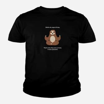 Sloth Do Yoga Fun Cute Lazy Sloth Premium Quality Youth T-shirt | Crazezy