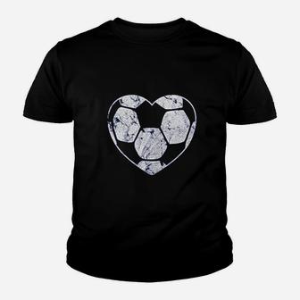 Soccer Ball Cute Heart Mom Fan Parent Coach Player Graphic Youth T-shirt | Crazezy