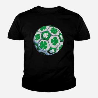 Soccer Ball Shamrock St Patricks Day Boys Men Sports Gifts Youth T-shirt | Crazezy DE