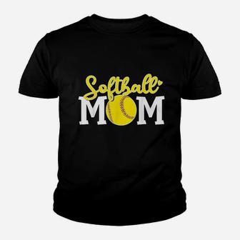 Softball Mom Cute For Mother Love Softball Youth T-shirt | Crazezy