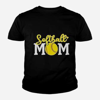 Softball Mom Cute For Mother Love Softball Youth T-shirt | Crazezy