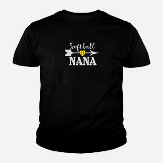 Softball Nana Softball Grandmother Grandma Youth T-shirt | Crazezy