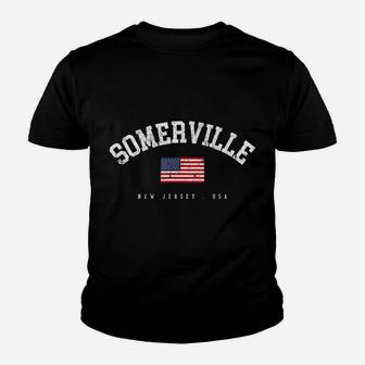 Somerville NJ Retro American Flag USA City Name Youth T-shirt | Crazezy CA