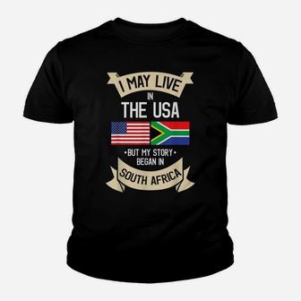 South Africa American Flag Usa South African Roots Gifts Youth T-shirt | Crazezy AU