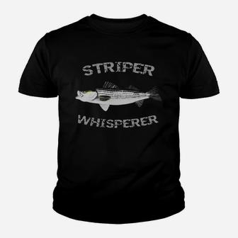 Striper Whisperer Striped Bass T-shirt Striper Fishing Shirt Youth T-shirt | Crazezy CA