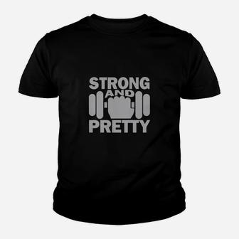 Strong And Pretty Strength Fitness Sport Gym Dumbbell Youth T-shirt | Crazezy DE