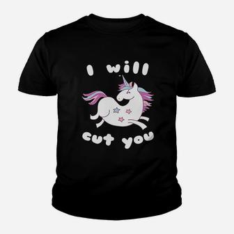 Summer I Will Cut You Unicorn Yoga Tops Youth T-shirt | Crazezy