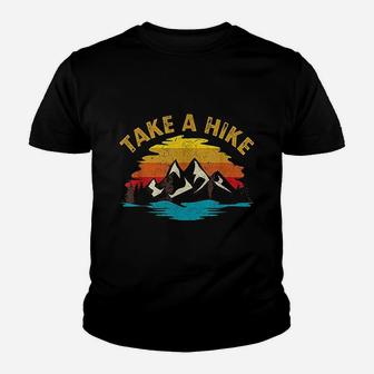 Take A Hike Outdoor Sunset Vintage Style Mountains Nature Youth T-shirt | Crazezy DE
