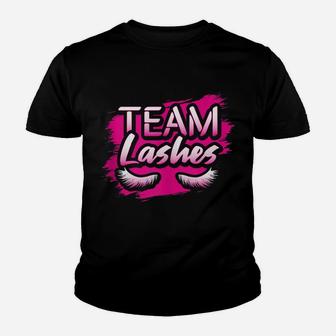 Team Lashes Gender Reveal Baby Shower Party Staches Idea Youth T-shirt | Crazezy AU