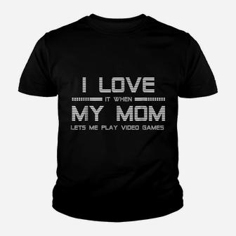 Teen Boy Gift T Shirt I Love My Mom Tee Youth T-shirt | Crazezy