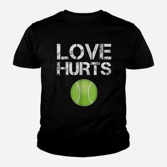 Tennis Player Gifts Love Hurts Funny Tennis Ball Youth T-shirt | Crazezy