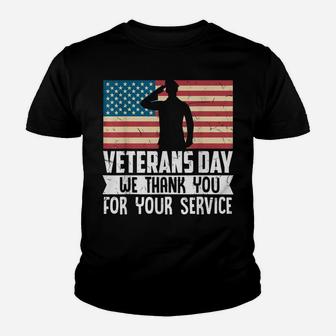 Thank You For Your Service Patriotic Veterans Day Youth T-shirt | Crazezy UK