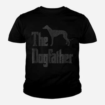 The Dogfather T-Shirt, Greyhound Silhouette, Funny Dog Gift Youth T-shirt | Crazezy