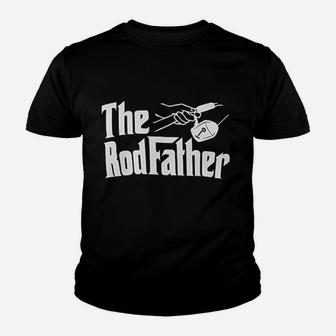 The Rodfather Funny Fishing Rod Father Fish Pole Youth T-shirt | Crazezy
