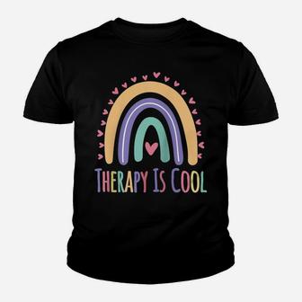Therapy Is Cool Self Care Mental Health Awareness Gift Women Raglan Baseball Tee Youth T-shirt | Crazezy DE